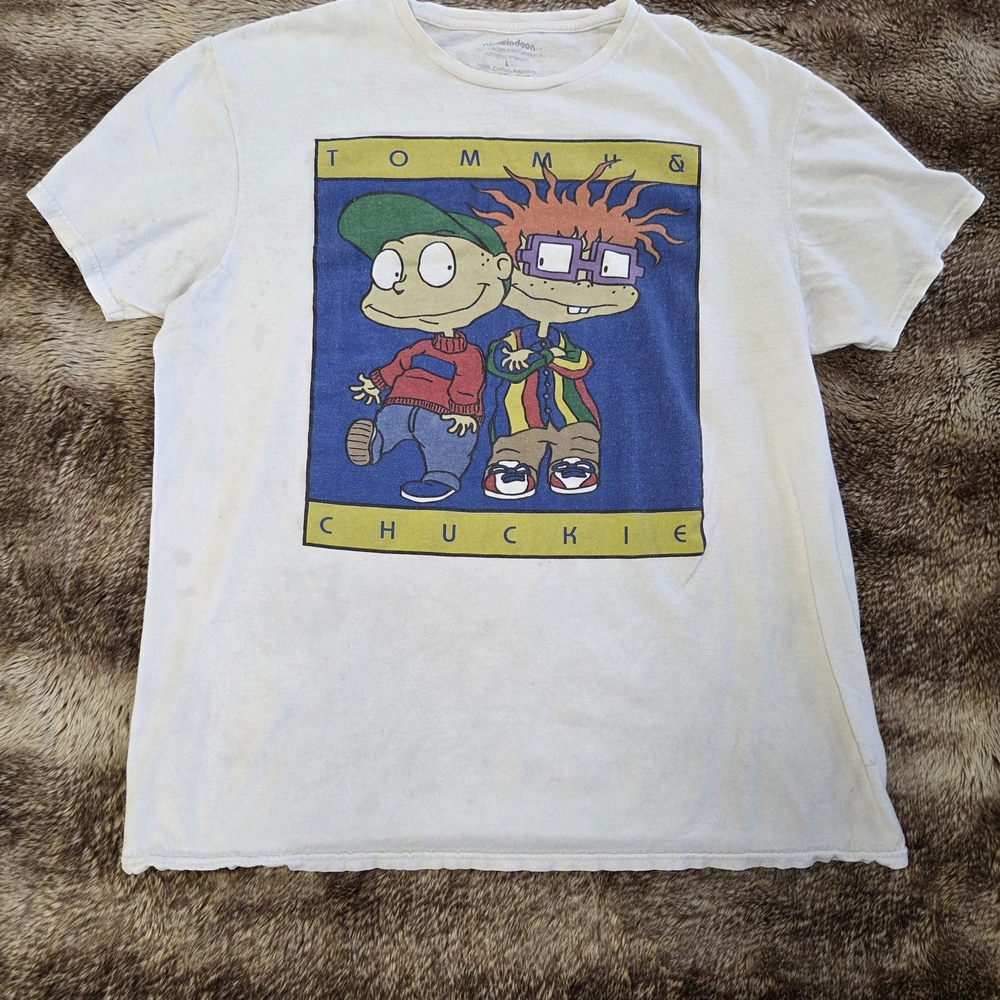Nickelodeon White Tee with Blue and Red Graphic